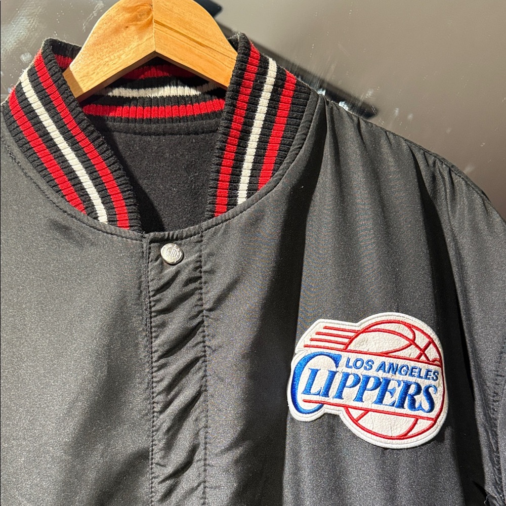 Vintage Jeff Hamilton Black LA Clippers NBA Logo Men's Jacket Varsity Jacket - Picture 10 of 14